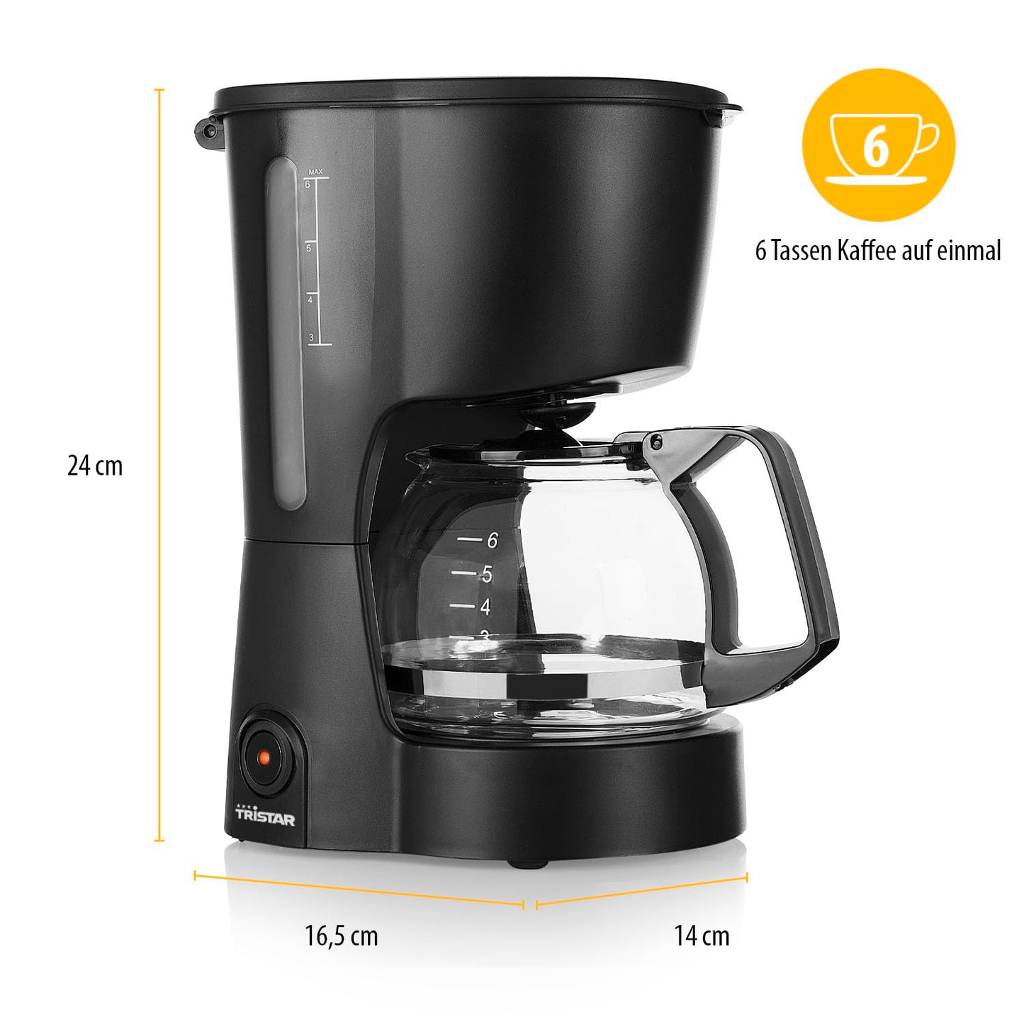 Tristar Filterkaffeemaschine 6 Tassen 600 W CM-1246