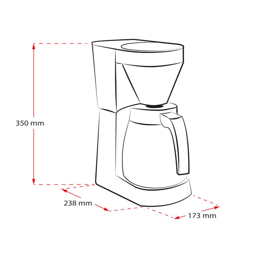 Melitta Easy Therm – Filterkaffeemaschine mit doppelter Thermkanne, für bis zu 8 Tassen Kaffee, in Schwarz