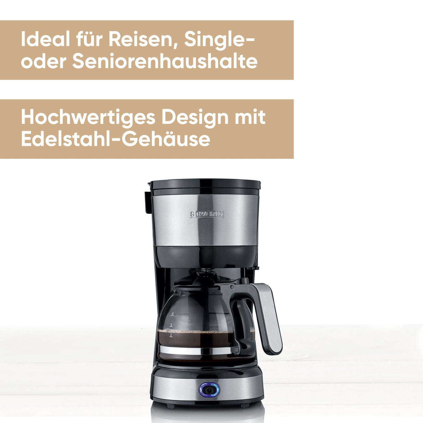 SEVERIN Kompakt Filterkaffeemaschine für 4 Tassen KA 4808