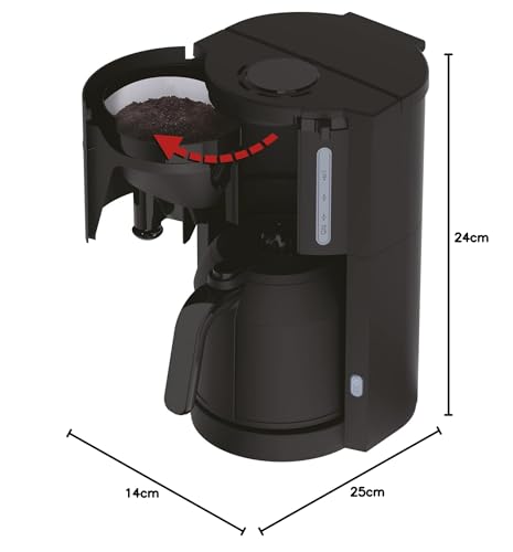 Filterkaffeemaschine 1 L mit Thermokanne, 800 W, 10–15 Tassen