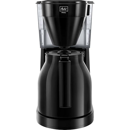 Melitta Easy Therm – Filterkaffeemaschine mit doppelter Thermkanne, für bis zu 8 Tassen Kaffee, in Schwarz