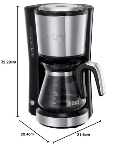 Kompakte Filterkaffeemaschine mit Glaskanne 0,6 L, 1–5 Tassen