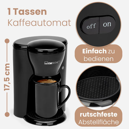 Clatronic 1-Tassen Filterkaffeemaschine mit Keramiktasse (KA 3356)
