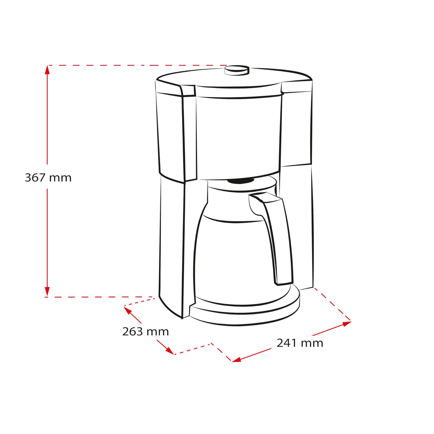 Filterkaffeemaschine mit Thermokanne und Timer, bis zu 10 Tassen