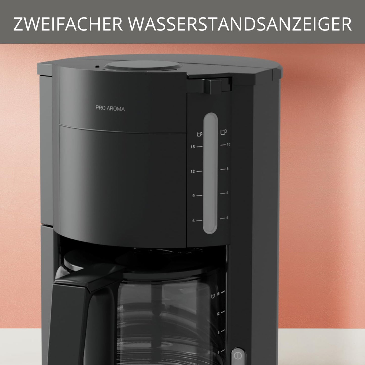 Filterkaffeemaschine mit Glaskanne 1,25 L, 10–15 Tassen, 1050 W