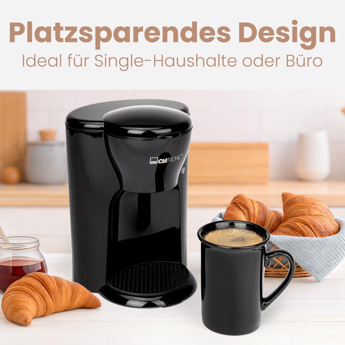 Clatronic 1-Tassen Filterkaffeemaschine mit Keramiktasse (KA 3356)