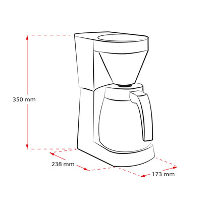 Melitta Easy Therm – Filterkaffeemaschine mit doppelter Thermkanne, für bis zu 8 Tassen Kaffee, in Schwarz