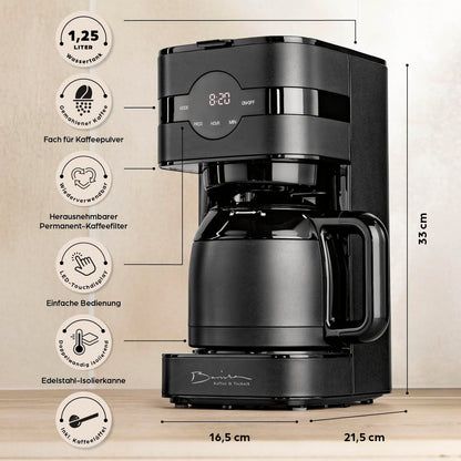 Barista Filterkaffeemaschine mit Thermokanne 8 Tassen