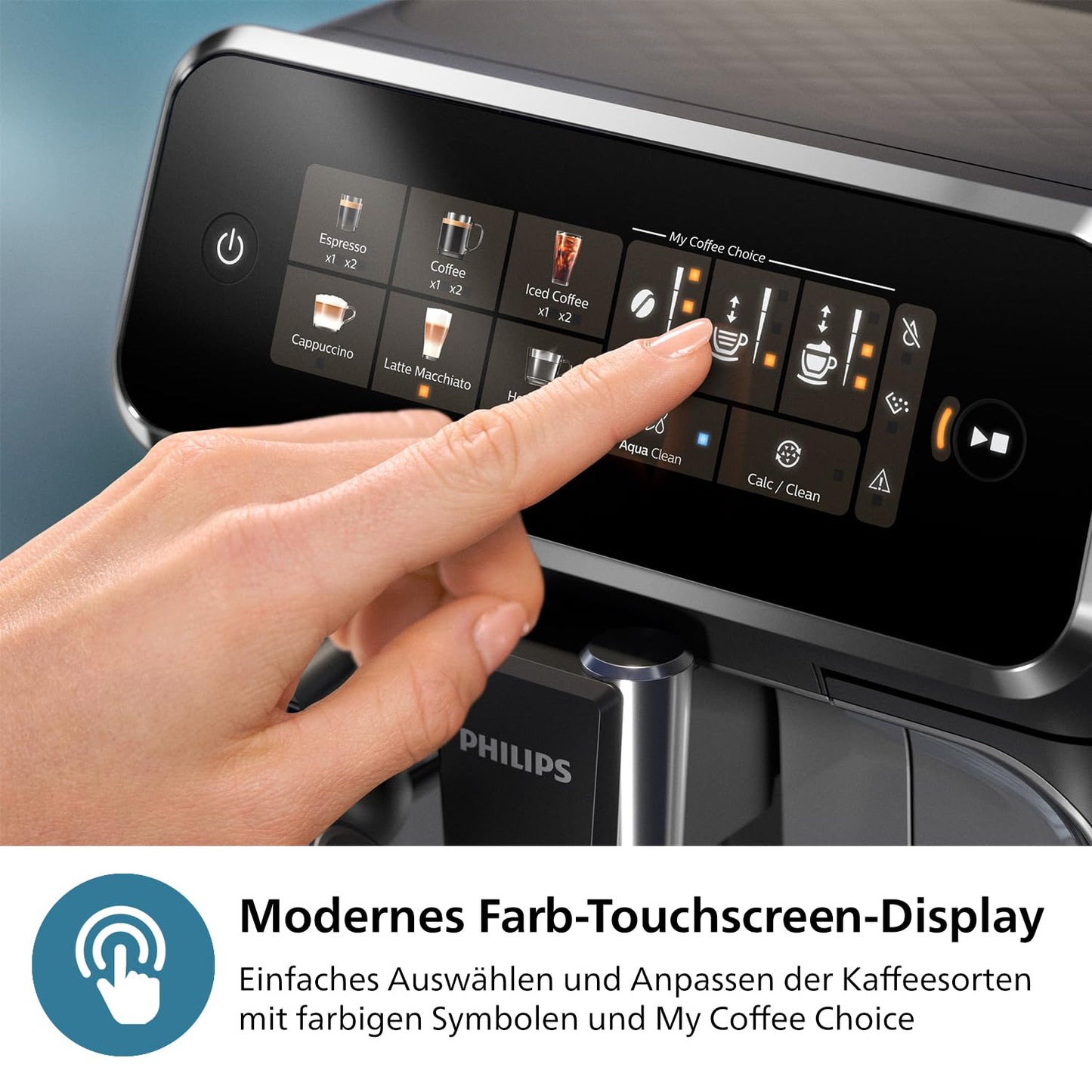 Kaffeevollautomat mit Touch-Display und Milchaufschäumer