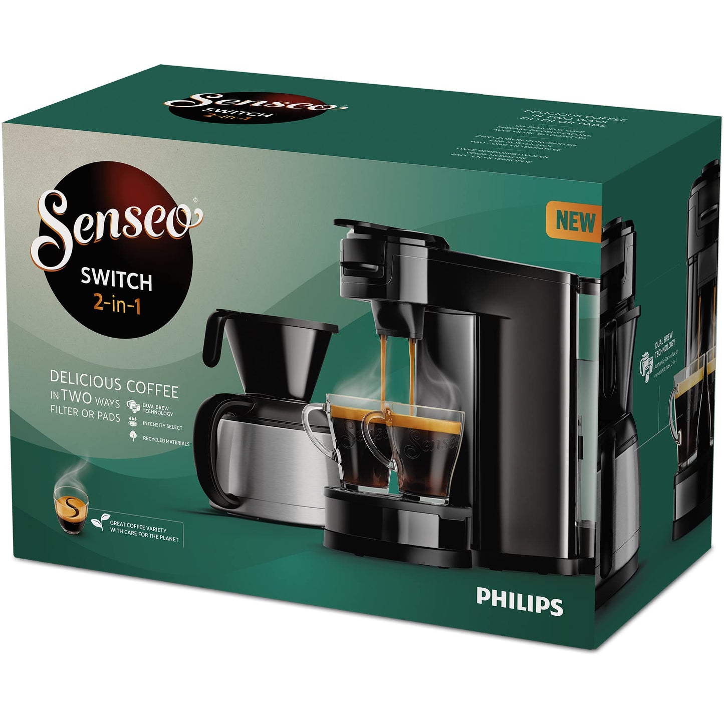 Pad- & Filterkaffeemaschine 2-in-1, 1 L, bis zu 7 Tassen