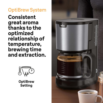 Filterkaffeemaschine mit Glaskanne für bis zu 10 Tassen, 1000 W