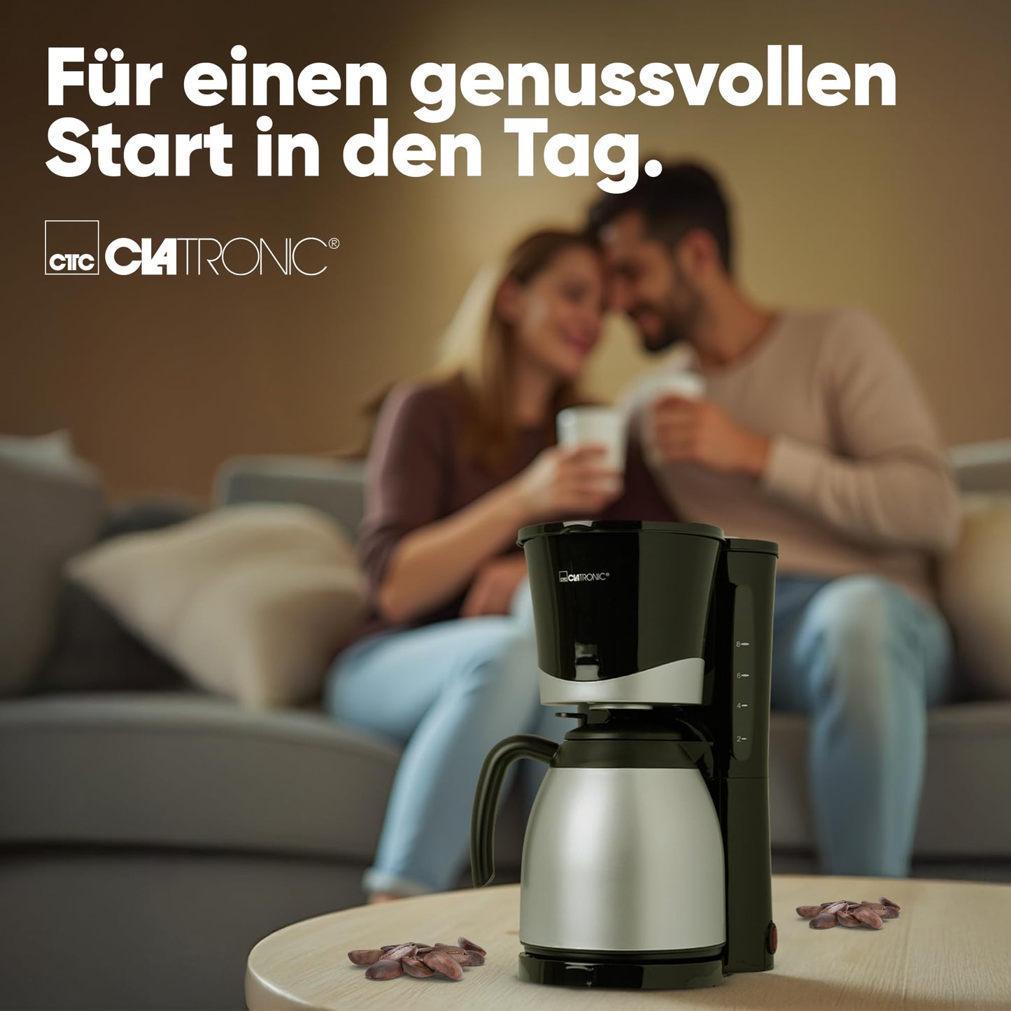 Filterkaffeemaschine mit Thermokanne 1 L, 8–10 Tassen