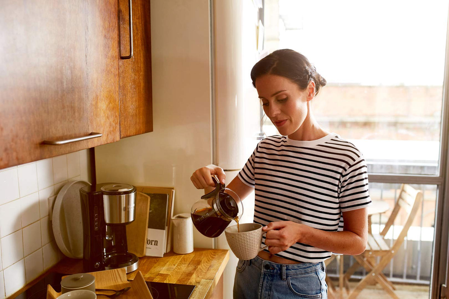 Kompakte Filterkaffeemaschine mit Glaskanne 0,6 L, 1–5 Tassen